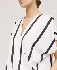 Access Fashion Wrapbluse med striber by Access Fashion