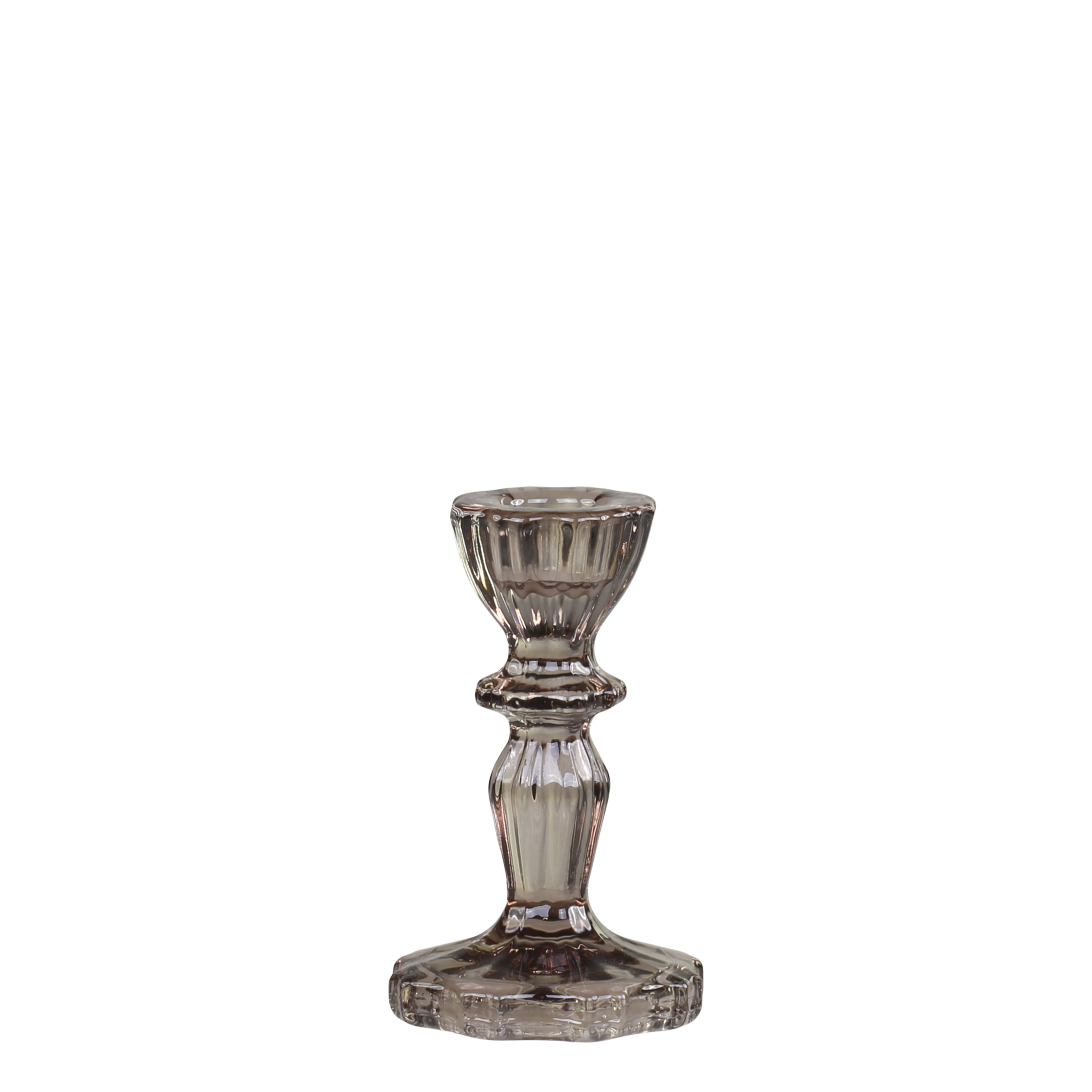 Lysestage med blondekant 10x7 cm Mocca by Chic Antique
