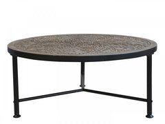 Sofabord med udskæringer 36,5x80,5cm natur by Chic Antique