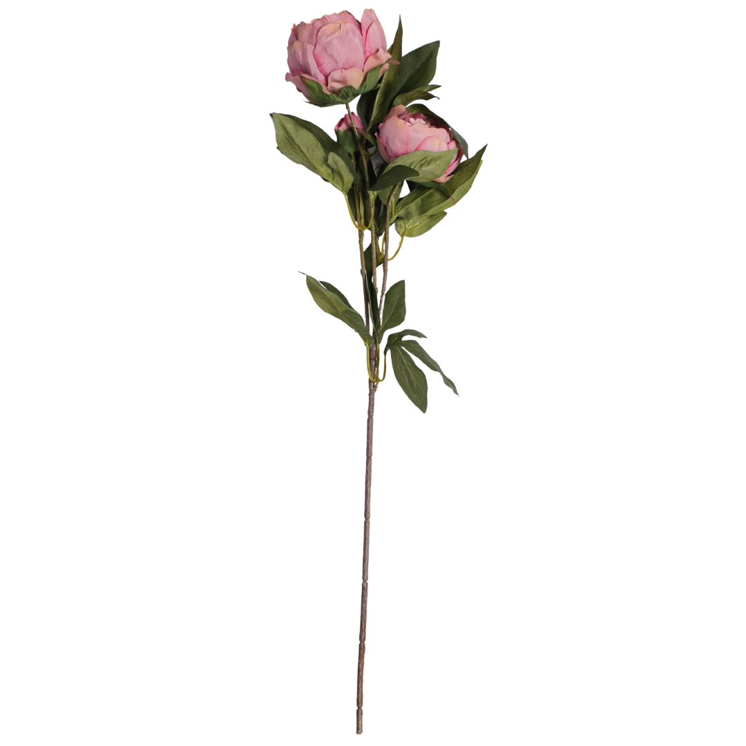 Kunstig Pæon med 3 blomster 72 cm Mauve by Collectione