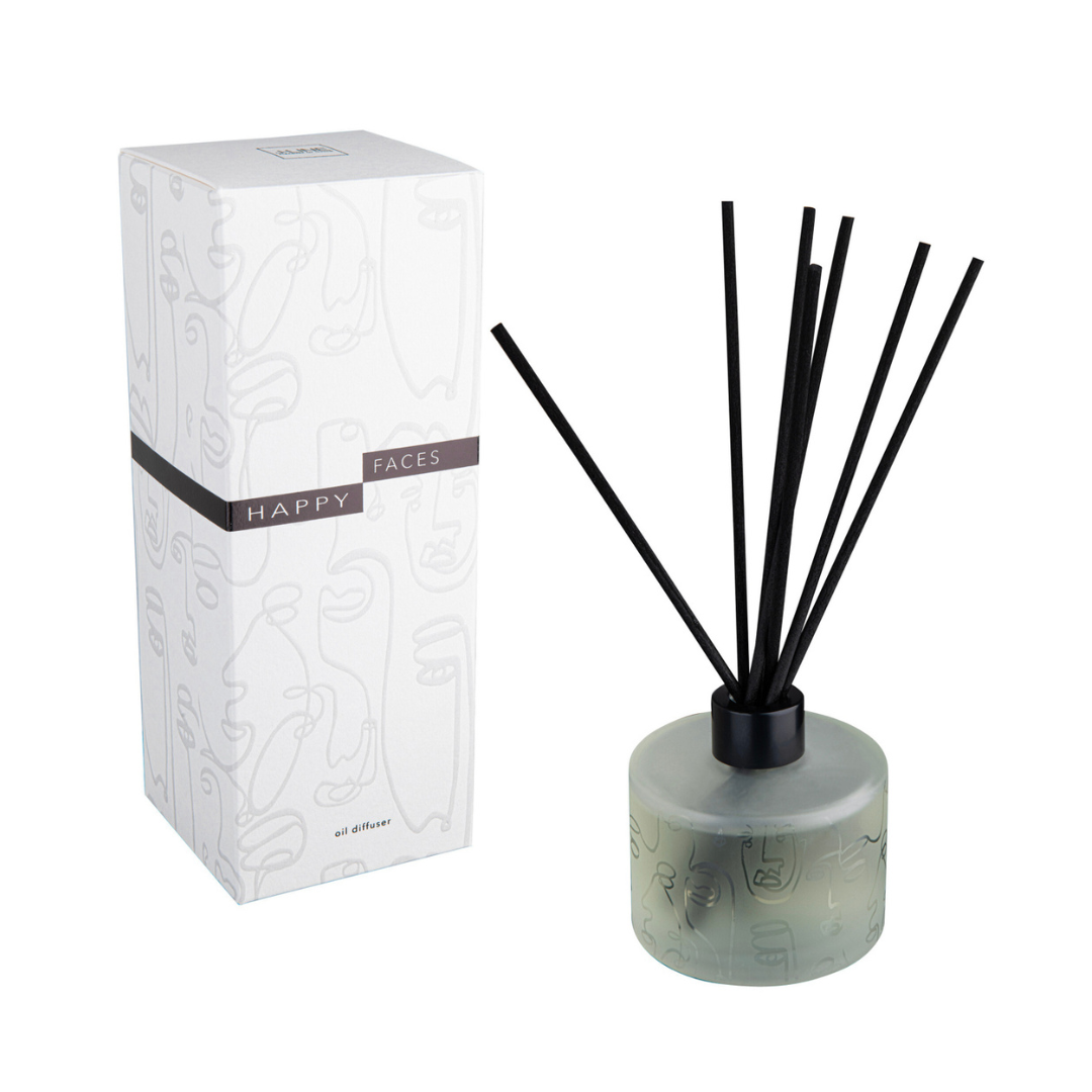 Duftolie med pinde Happy Faces Stilfuld duftspreder til hjemmet by J-Line Pleasure of Living