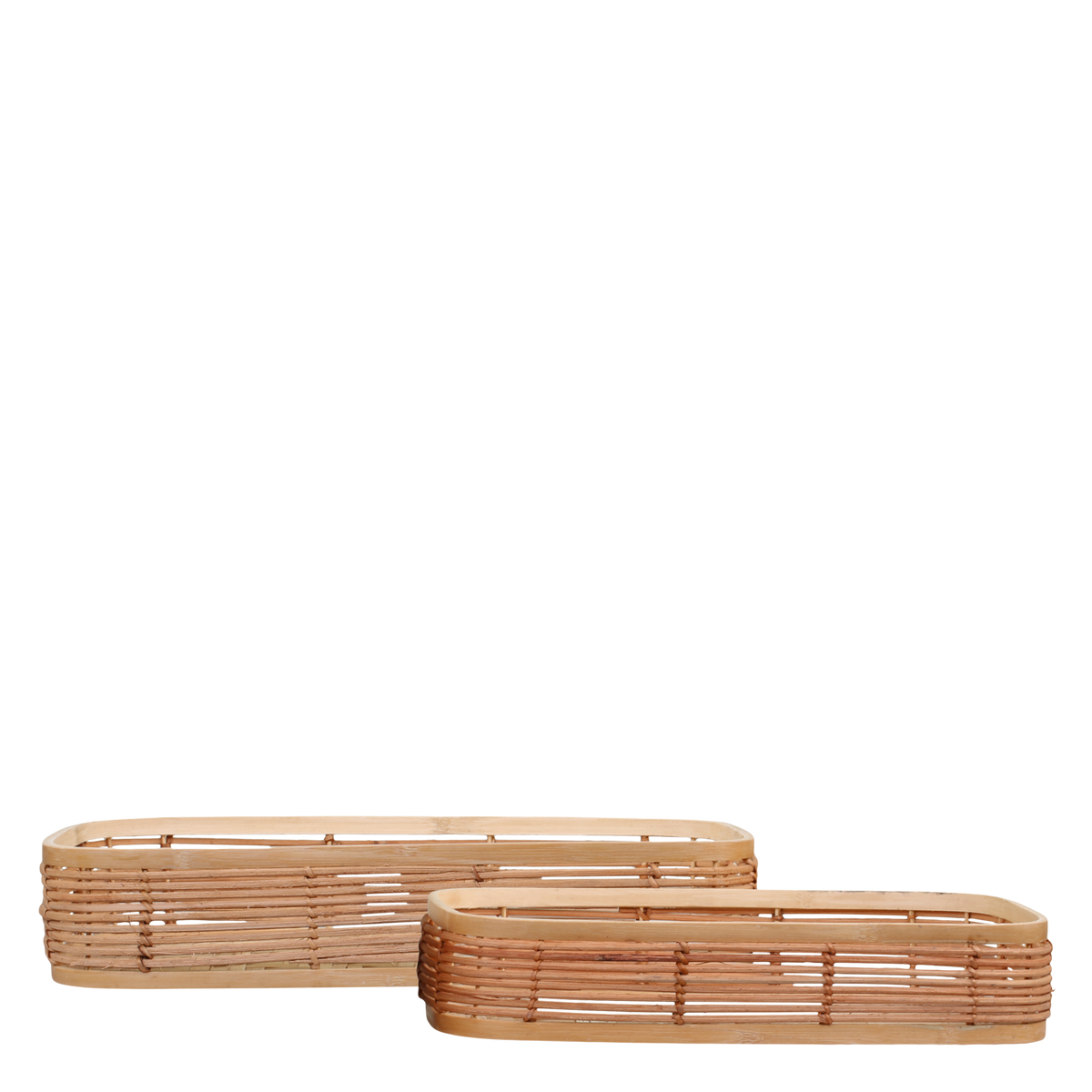 Bamboo Tray set of 2 H8/L40/W25 cm nature