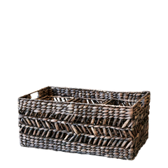 Basket set of 4 H23/L54/W31 cm dark nature