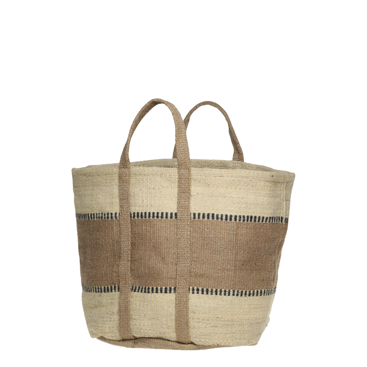 Basket Bag w. handles H40/L40/W40 cm cream