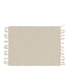 Table Mat w. fringes Éternel L45/W34 cm cream