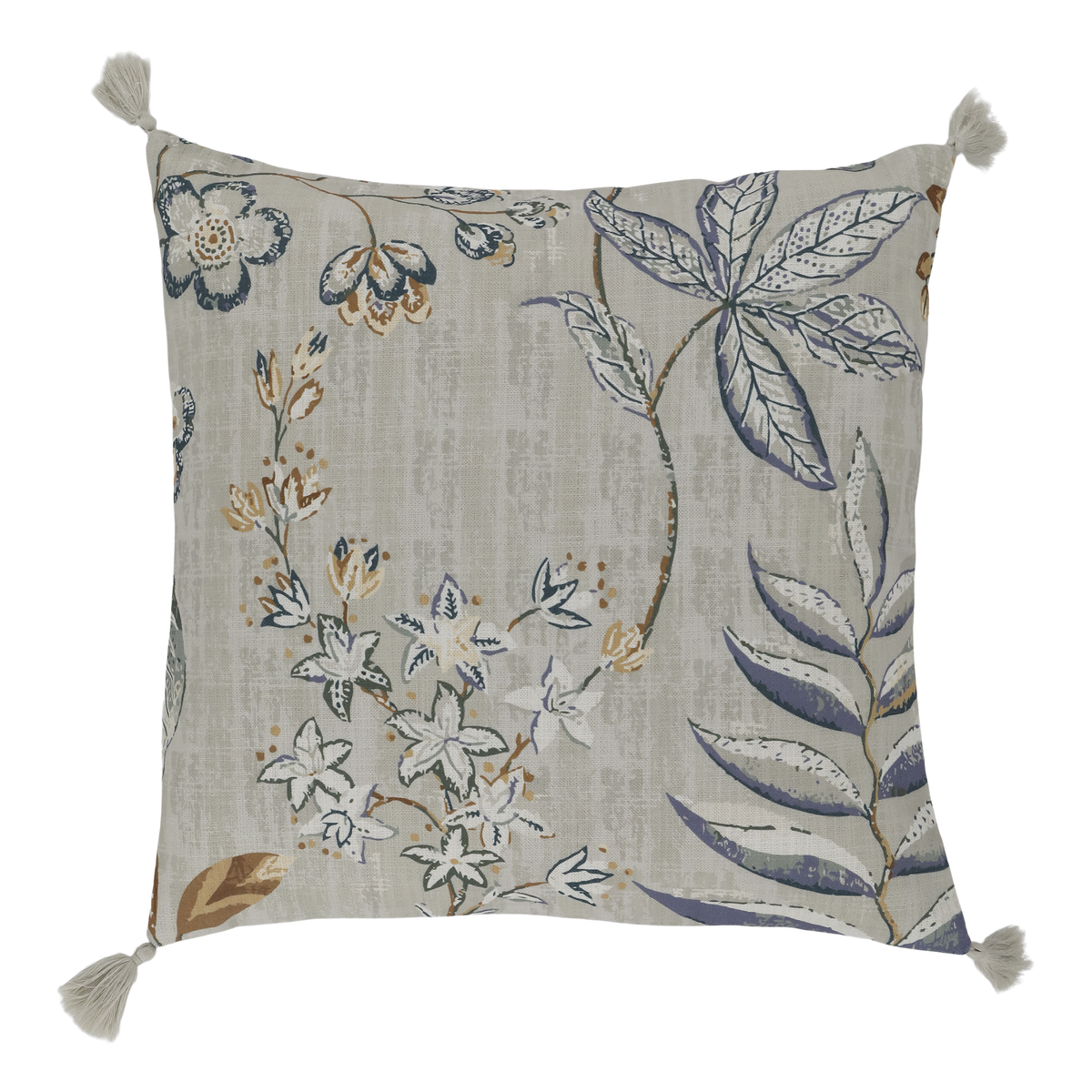 Aix Pillowcase w. tassels & flower pattern L50/W50 cm opal