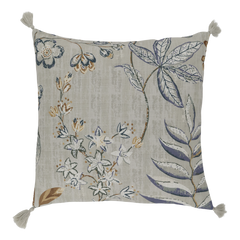 Aix Pillowcase w. tassels & flower pattern L50/W50 cm opal