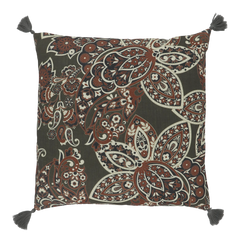 Aix Pillowcase w. tassels & paisley pattern L50/W50 cm verte & terracotta