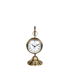 Clock on foot H30/D11.5 cm antique brass