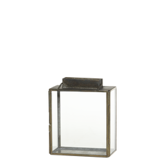 Lantern H14.5/L12/W6 cm antique brass