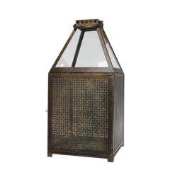 Lantern w. glass roof H66/L32/W32 cm antique brass