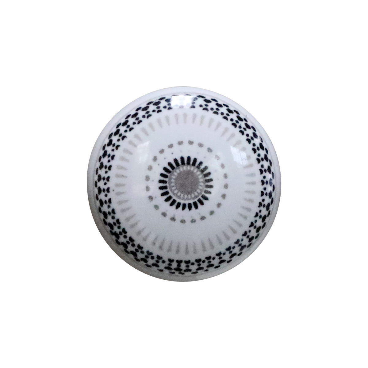 Knob w. pattern D4 cm French grey