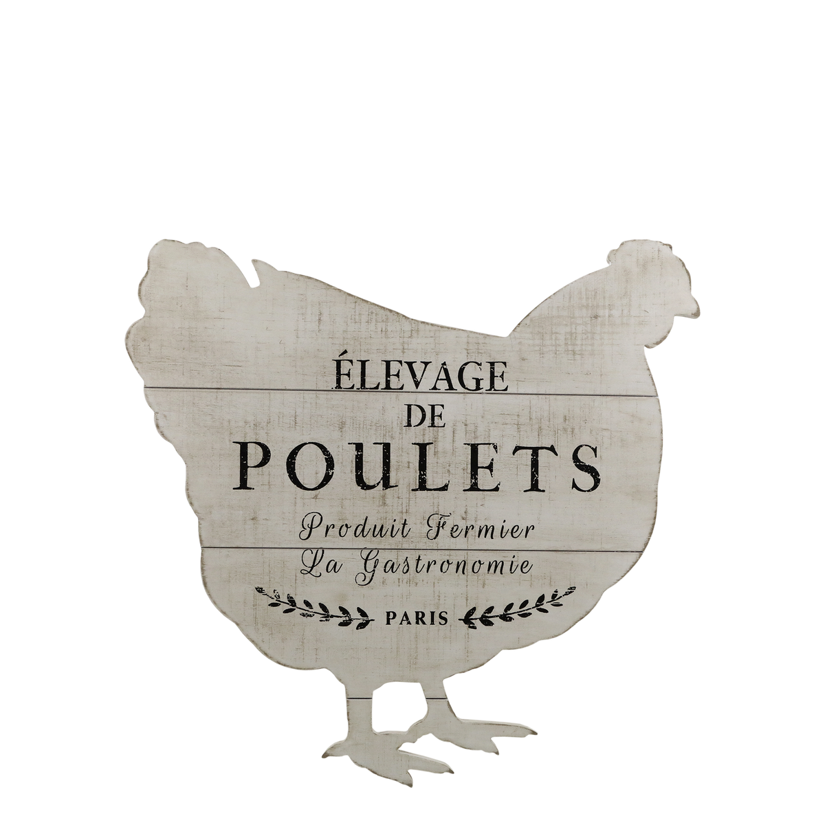 Sign Poulets H43/L43/W1.5 cm cream