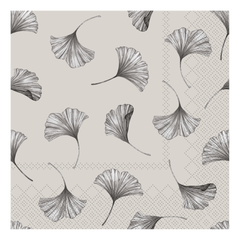 Napkin w. leaves L16/W16 cm French grey