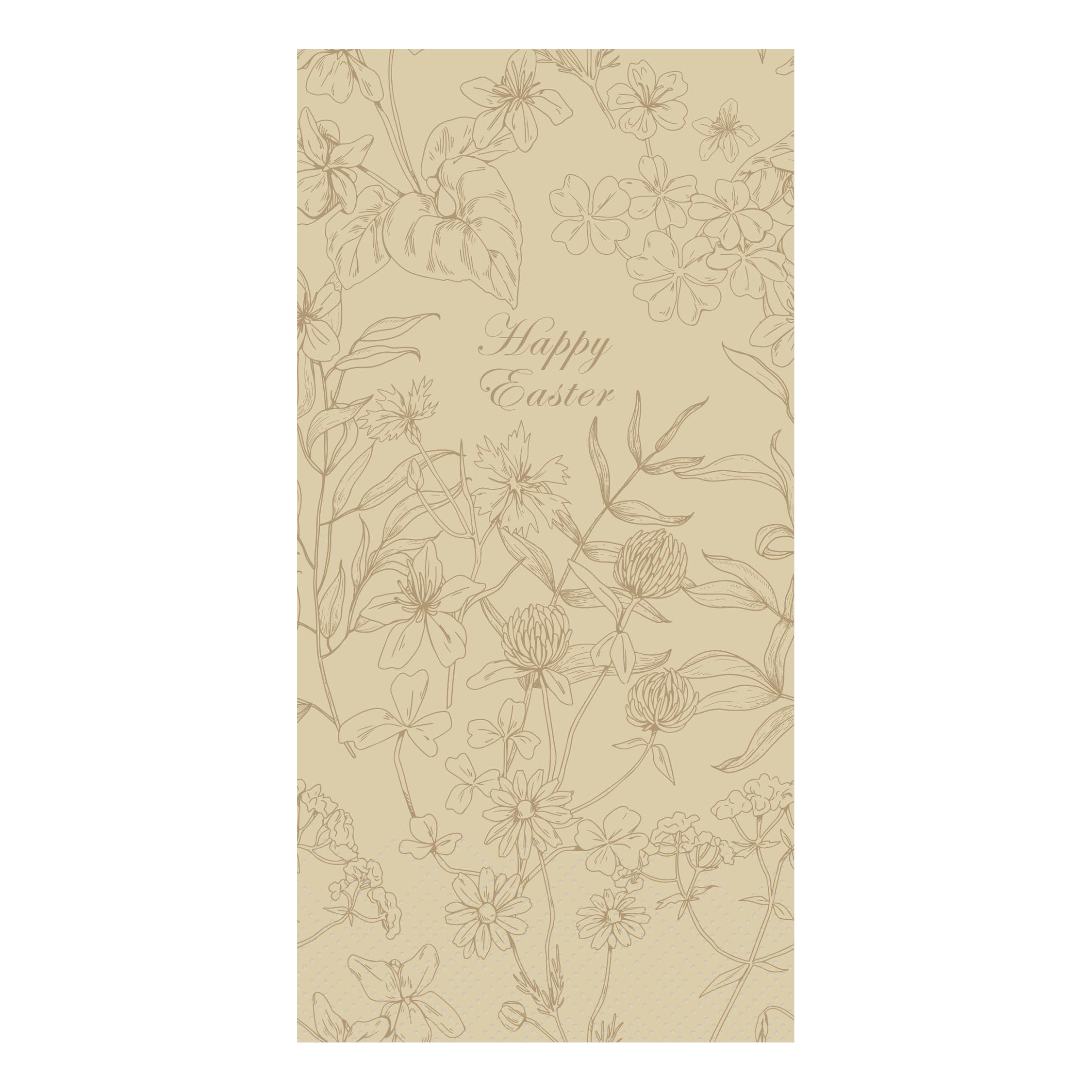 Napkin w. flowers Happy Easter L20/W10 cm honey