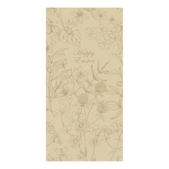 Napkin w. flowers Happy Easter L20/W10 cm honey