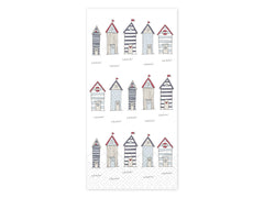 Napkin w. beach houses L20/W10 cm white