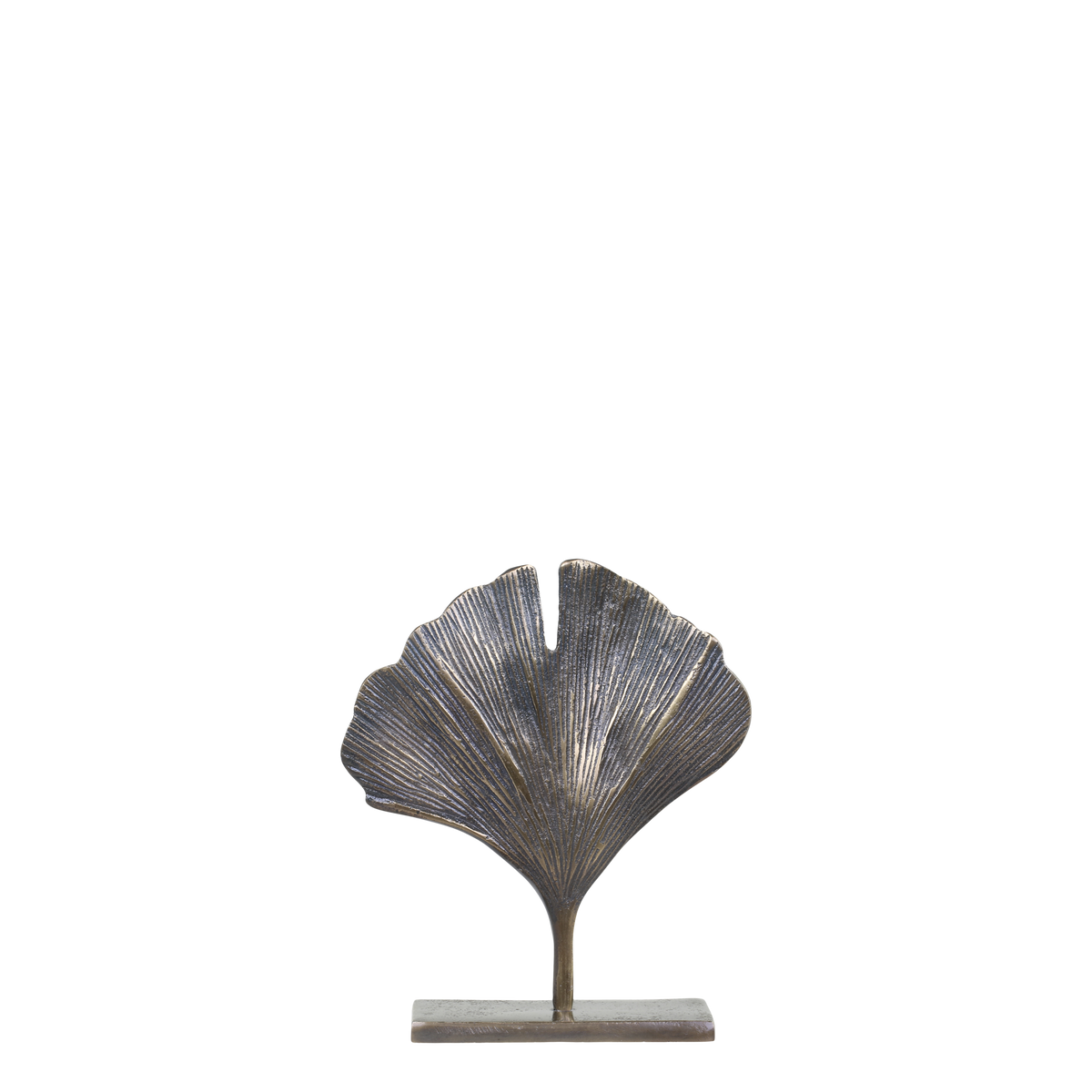 Leaf decor on foot H19.5/L17/W6 cm brass