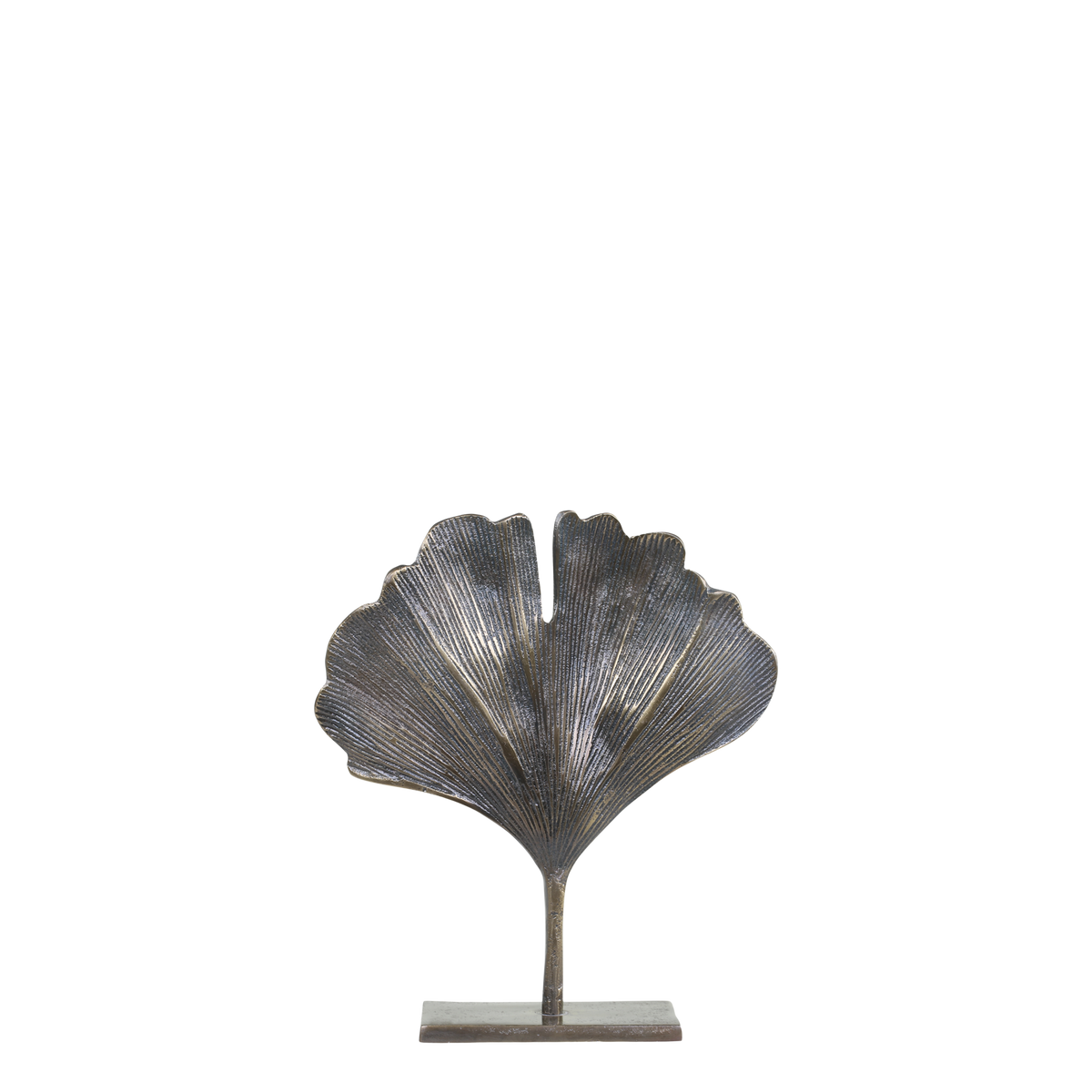 Leaf decor on foot H25/L22/W6 cm brass