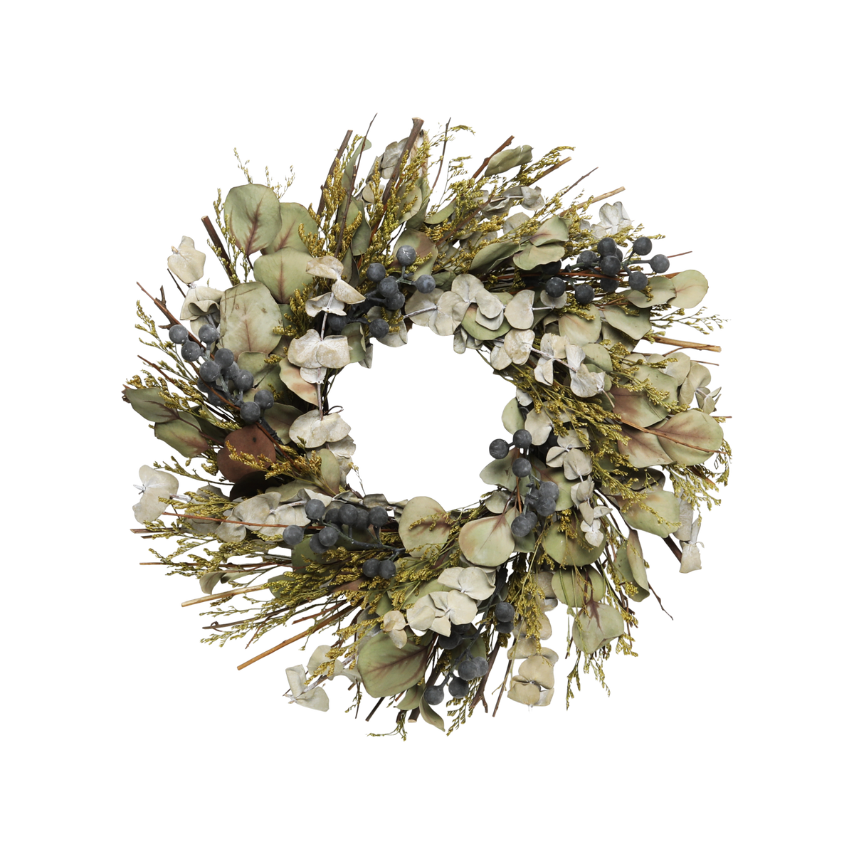 Fleur Wreath w. eucalyptus & berries D34/W7 cm nature