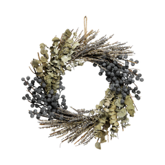 Fleur Wreath w. eucalyptus, lavender & berries D35/W7 cm nature