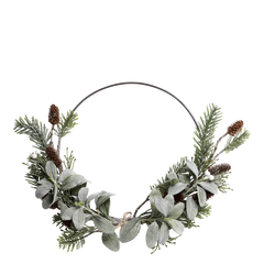 Fleur Wreath w. lamb's ear & berries for hanging D34 cm nature