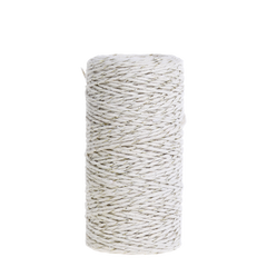 Cotton String w. gold thread L10 m cream