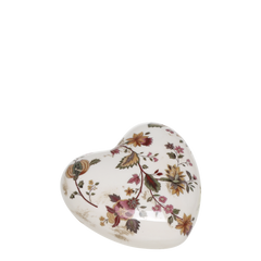 Nancy Heart w. floral motif H4/L11.5/W11.5 cm cream