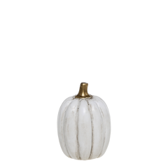 Pumpkin w. gold H7/D5 cm antique white