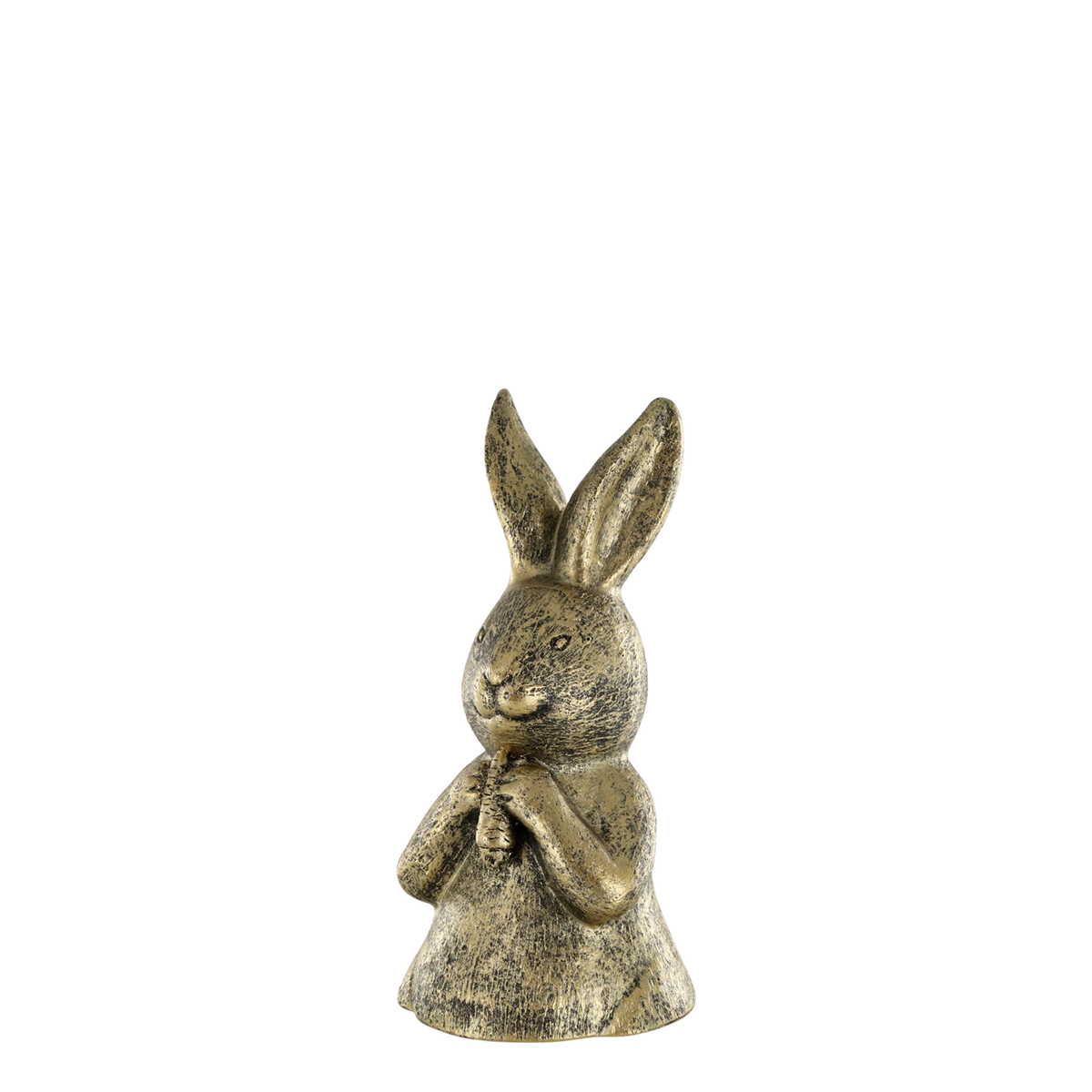 Rabbit w. carrot H14.5/L7.5/W7.5 cm antique brass