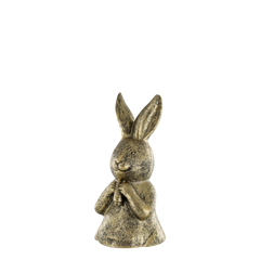 Rabbit w. carrot H14.5/L7.5/W7.5 cm antique brass