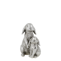 Rabbits H18/L12/W12 cm antique silver