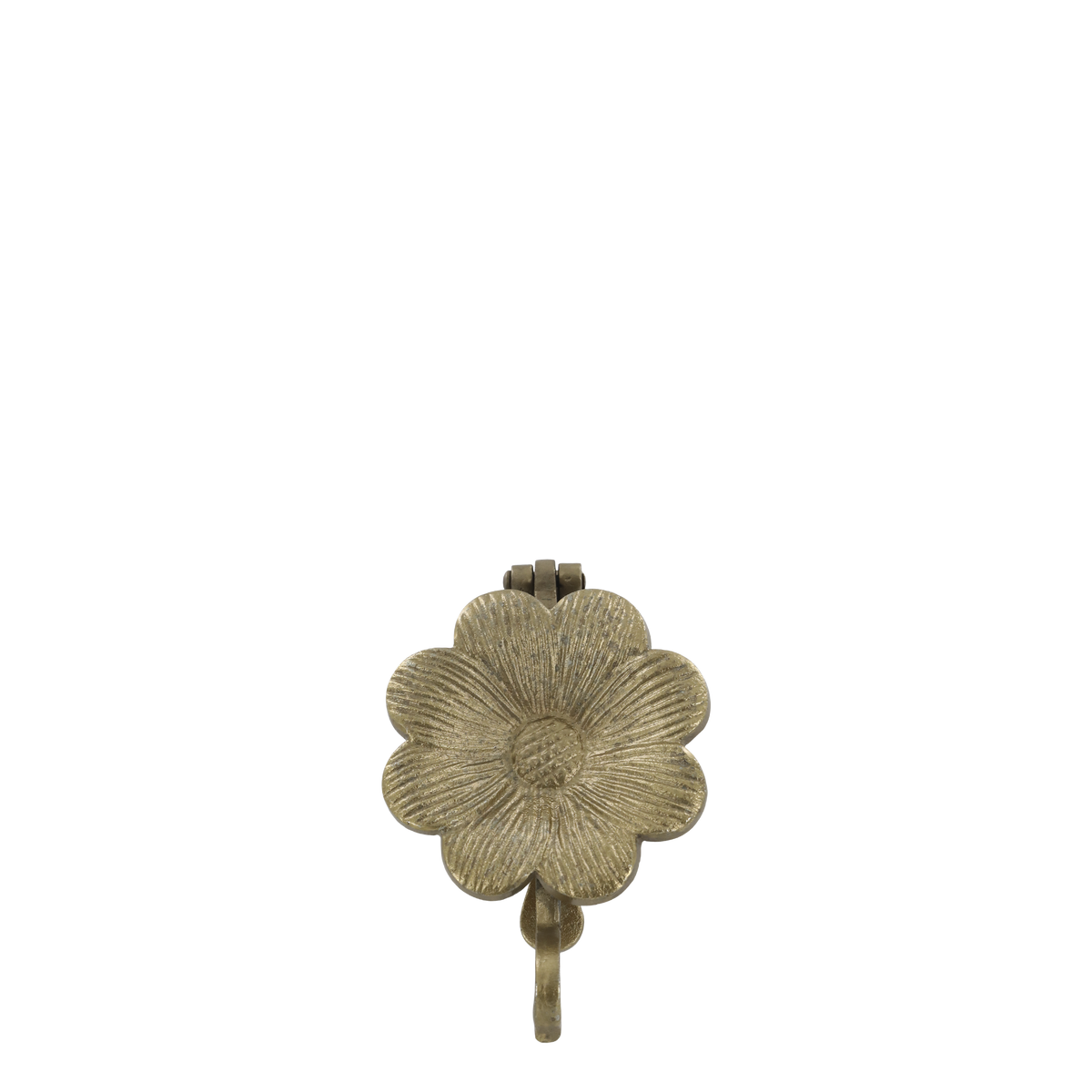 Door Knocker w. flower H16/L10.5/W4 cm antique brass