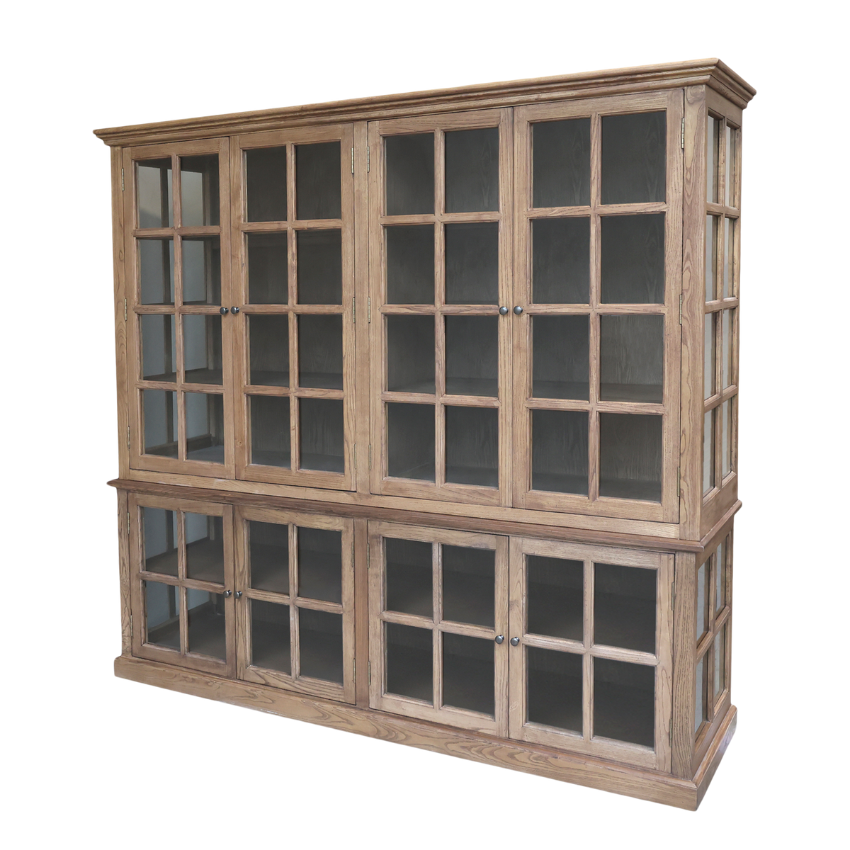 Marseille Display Cabinet w. 8 doors & shelves H195/L220/W55 cm nature