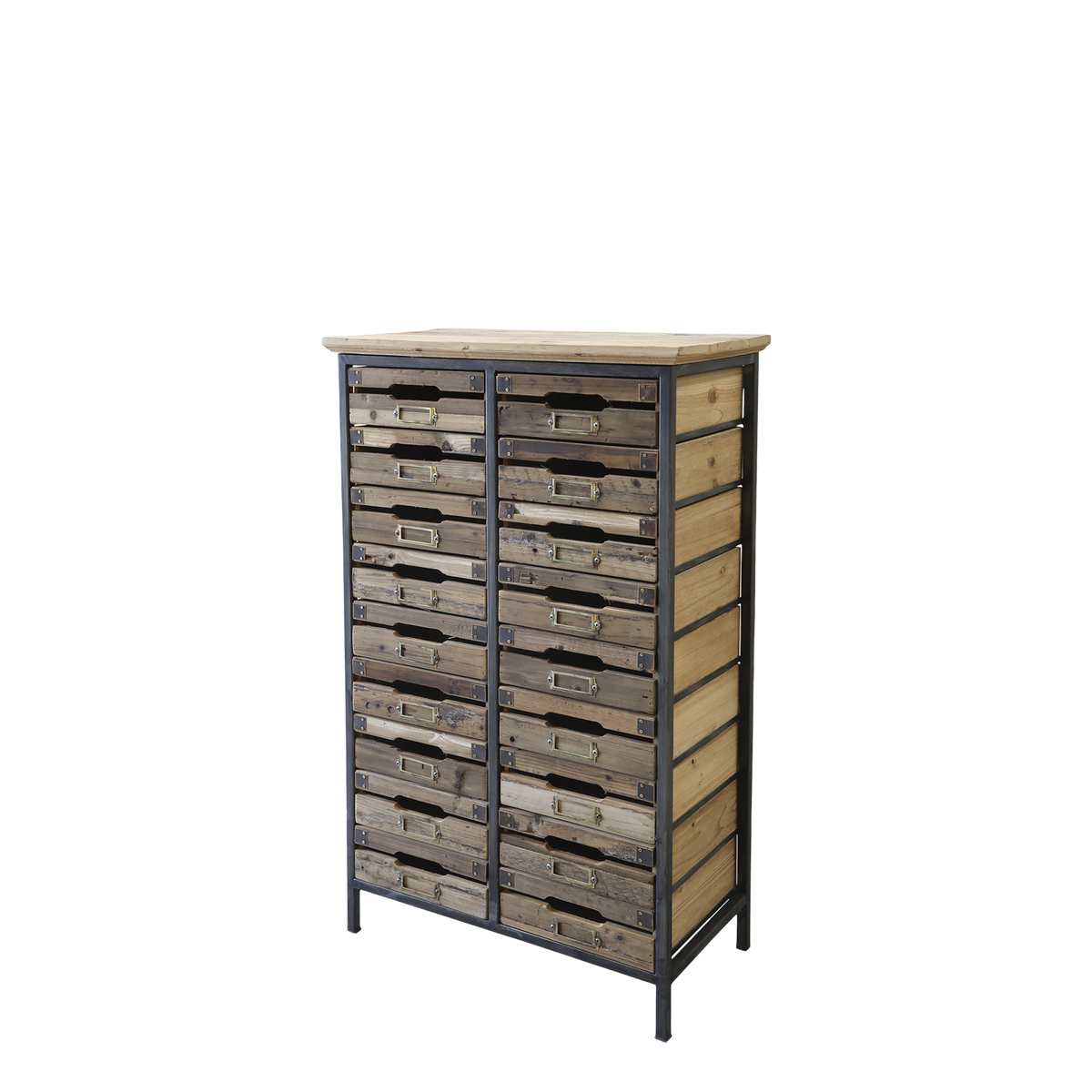 Chest of drawers w. 18 drawers H105/L61/W33 cm antique nature