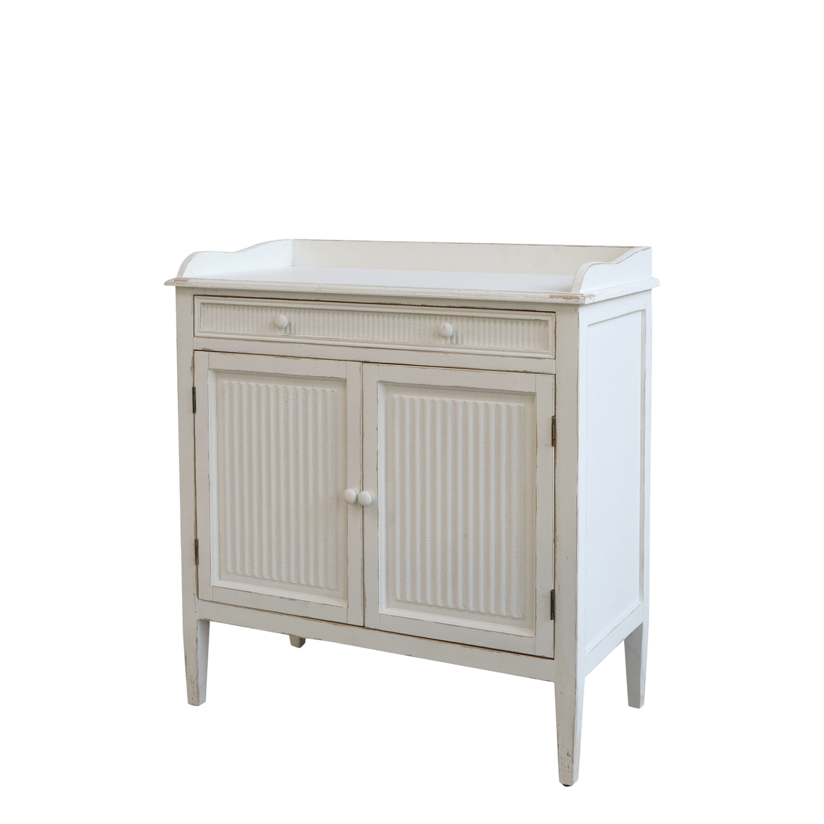 Cabinet w. grooves 2 doors & 1 shelf H91.5/L83/W41 cm antique white