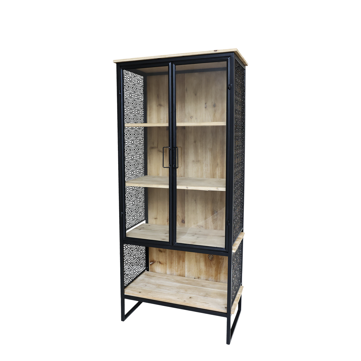 Vence Display Cabinet w. 4 shelves H160/L71/W38.5 cm antique black