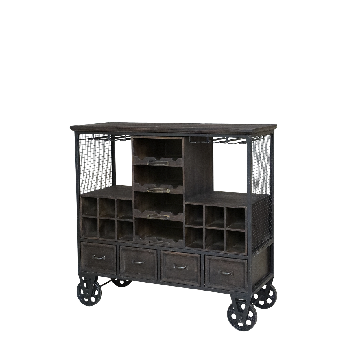 Bar Trolley H91/L94/W37 cm dark nature