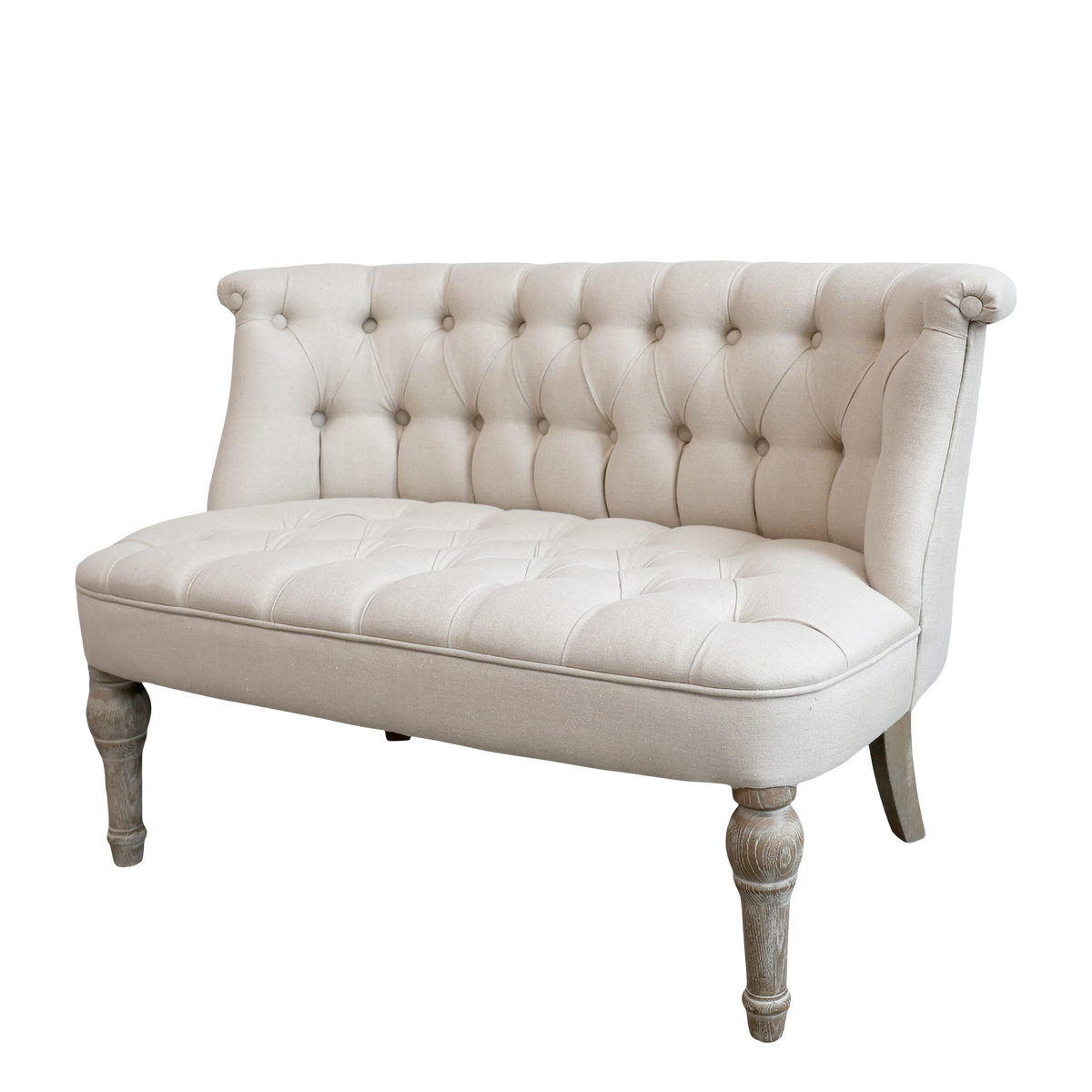 French Sofa in linen fabric 2 seats H75/L110/W55 cm linen