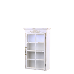 Wall Cabinet w. decor H70/L44/W17.5 cm antique cream