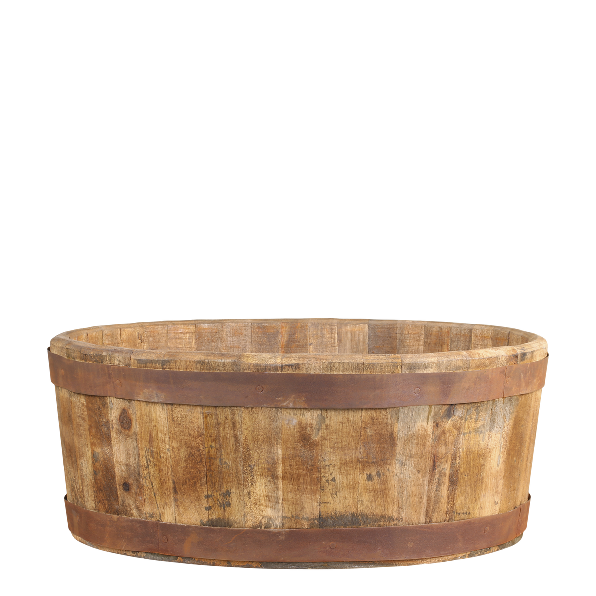 Grimaud old Tub in wood H17/D44 cm nature