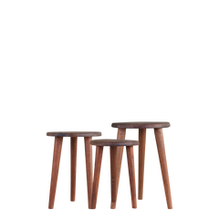 Grimaud Stool set of 3 H38/D26 cm nature