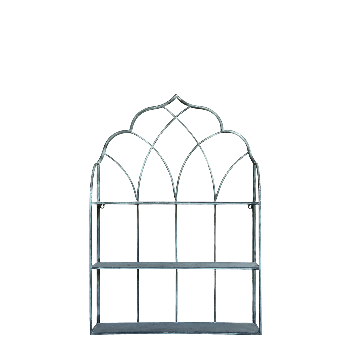 Shelving Unit w 3 shelves H87.5/L60/W16 cm antique zinc