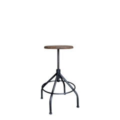 Factory Stool w. swivel seat H43.5/D40 cm nature