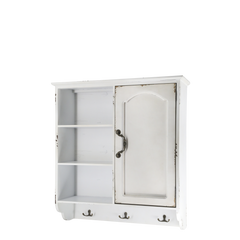 Cabinet for wall w. 1 door & 3 shelves H61/L56/W19 cm cream