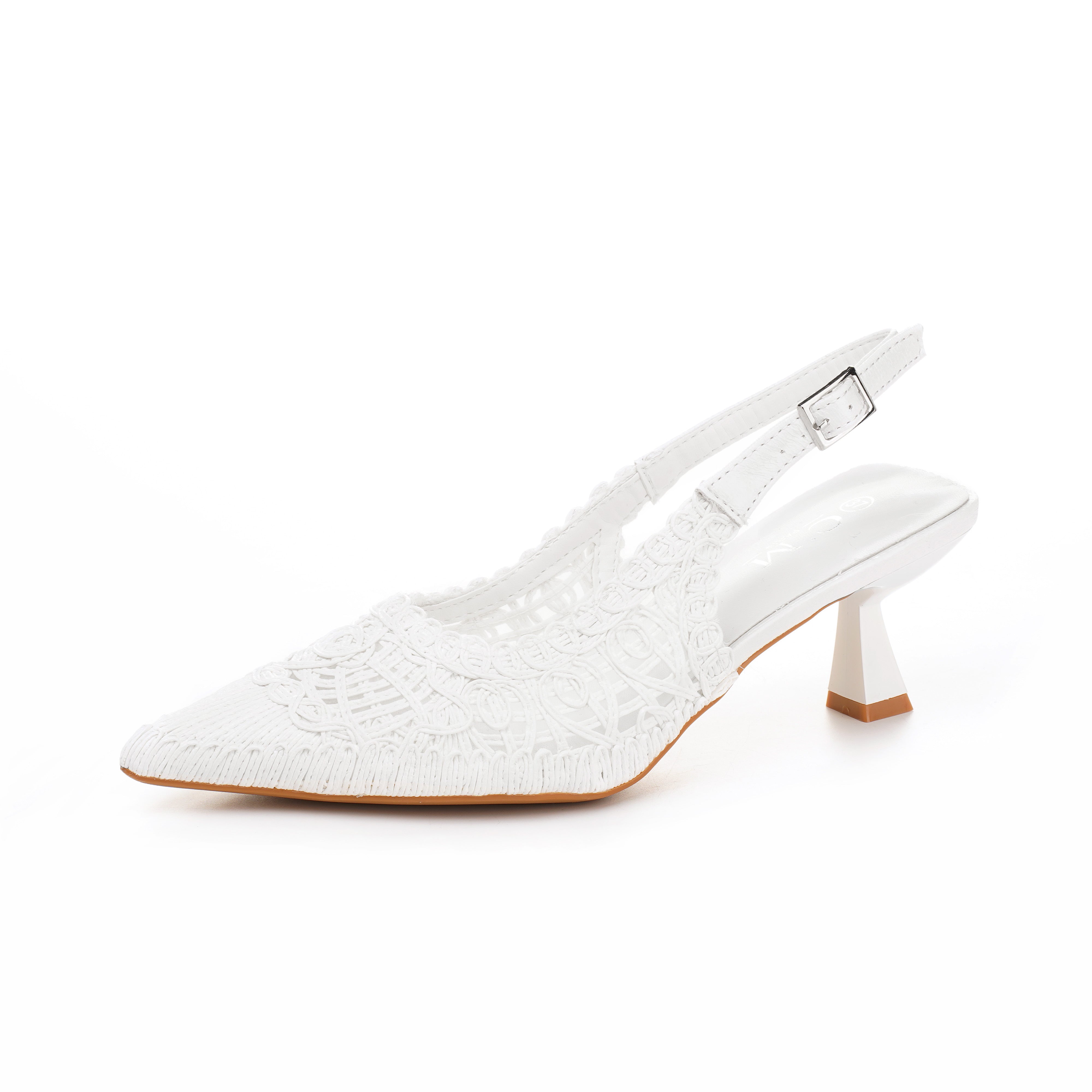 Slingback pumps med vævede detaljer