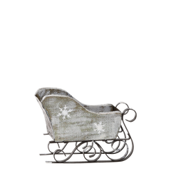 Vintage Sleigh w. snowflakes H12/L10/W5 cm antique zinc