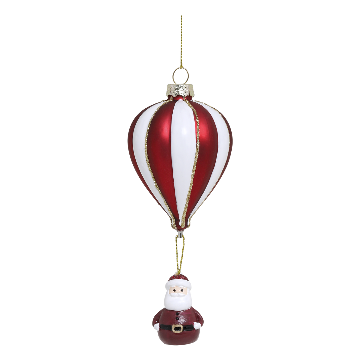 Air Balloon w. Santa H13/D5.5 cm antique cherry