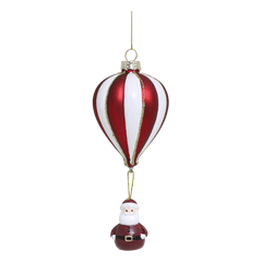 Air Balloon w. Santa H13/D5.5 cm antique cherry