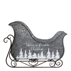 Sleigh w. motif H50/L68.5/W33 cm antique zinc